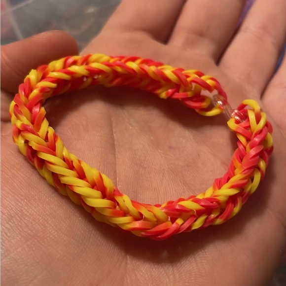 6 inch yellow and red rainbow loom bracelets - Picture 2 of 3